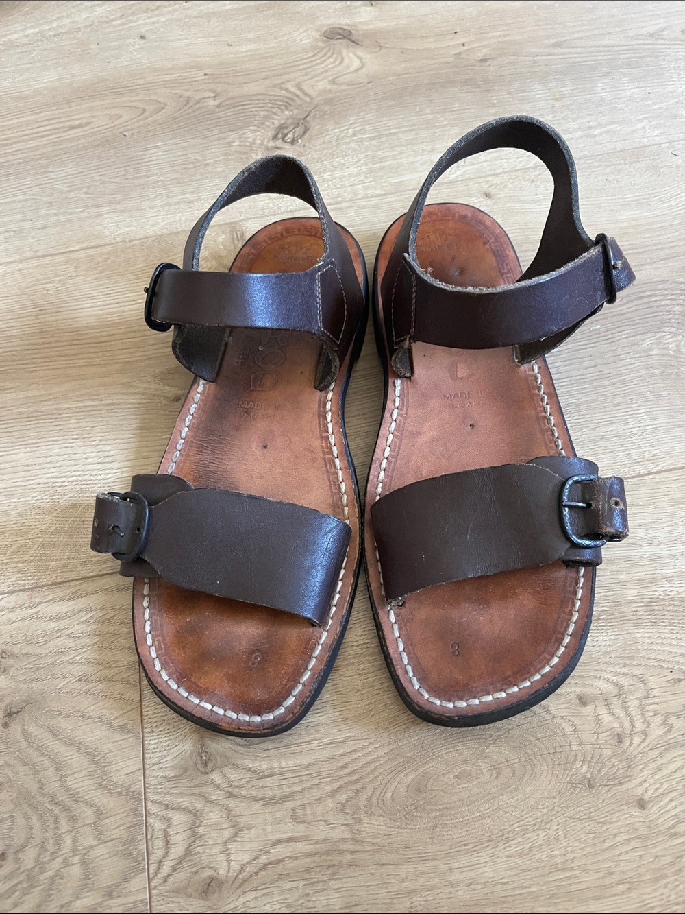 Nimrod Women's Israeli
Brown Thick Leather
Sandals Shoes Size 8